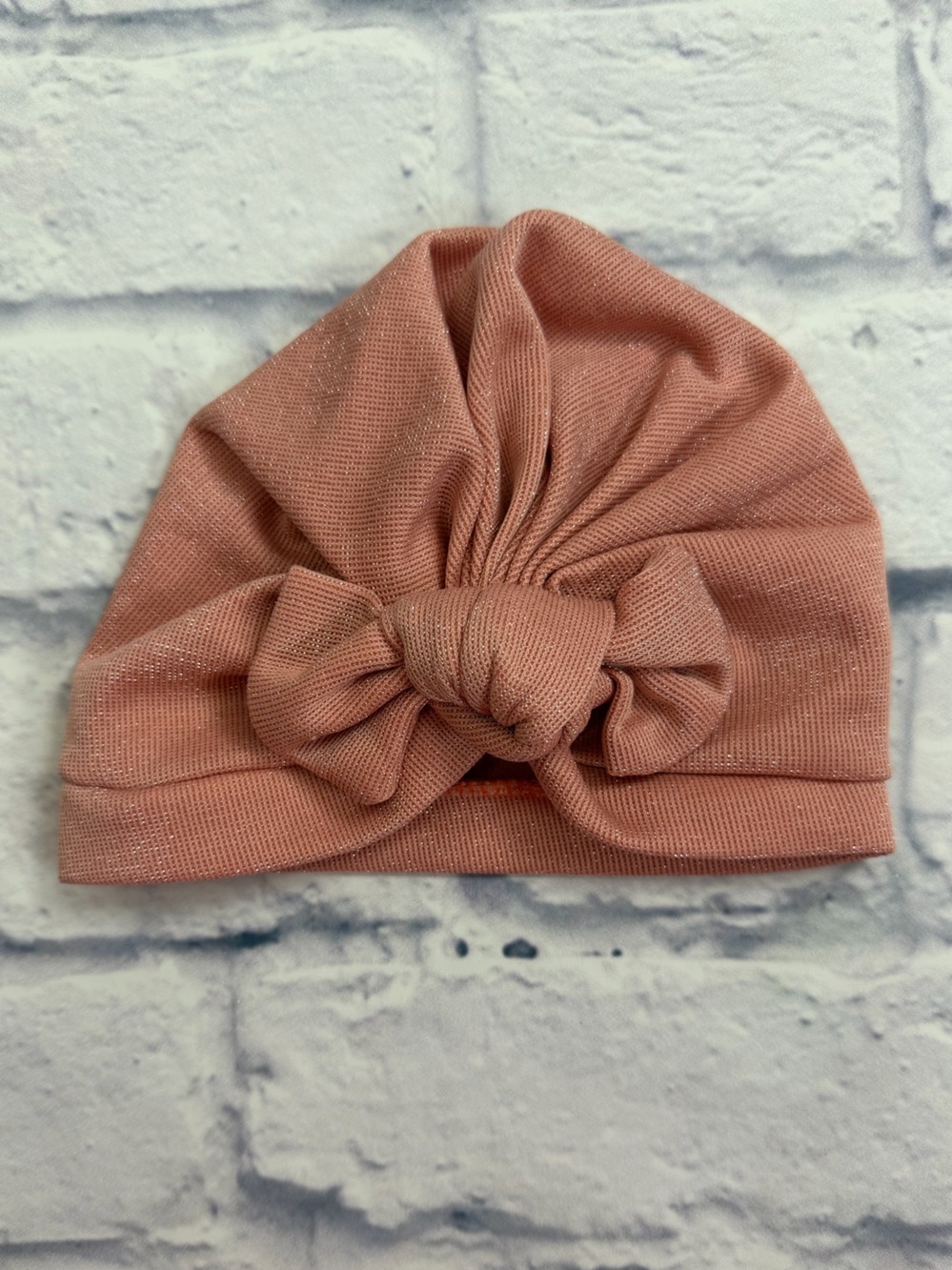 Ava Olivia Baby Knot Turban Hat - Dusty Pink. 0-12 months.